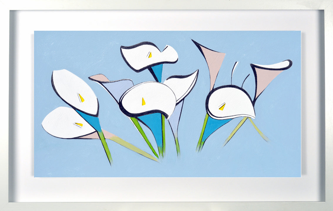 Calla Lilies In Charcoal and acrylic