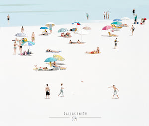 Buy beach scene print Order summer beach art online Purchase print of People on beach having fun